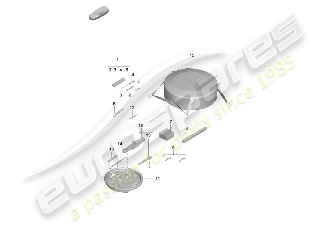 porsche 2020 (taycan 9j1-1) gato para herramientas diagrama de piezas