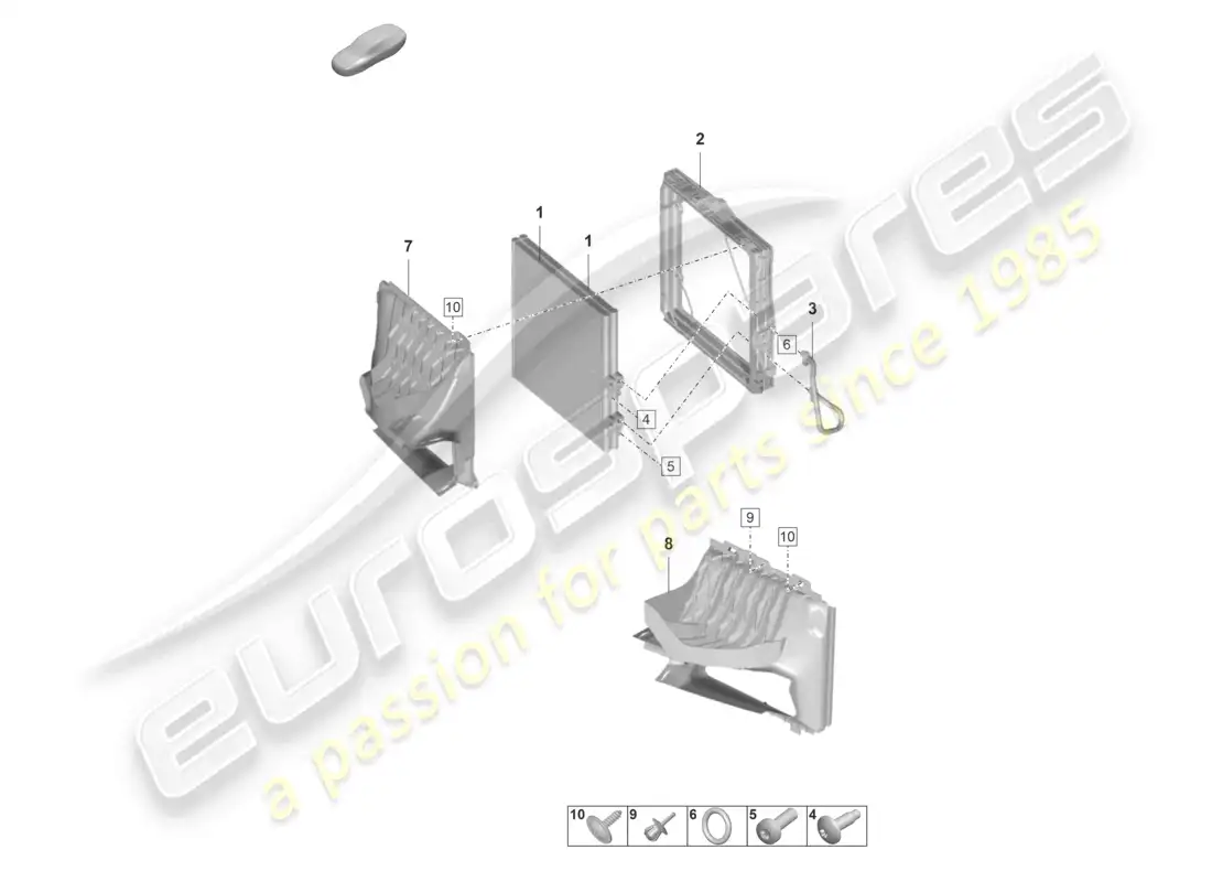 porsche 2020 (taycan 9j1-1) diagrama de partes del condensador del aire acondicionado