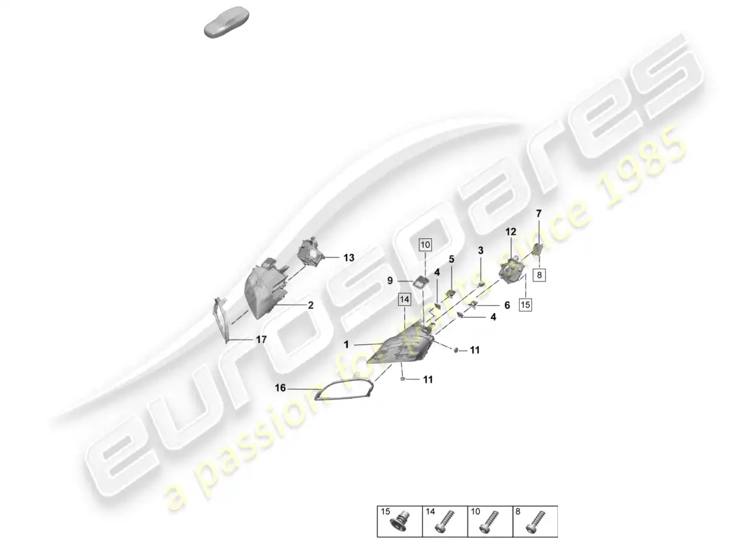 porsche 2025 (taycan 9j1-2) faro led con haz matriz diagrama de piezas