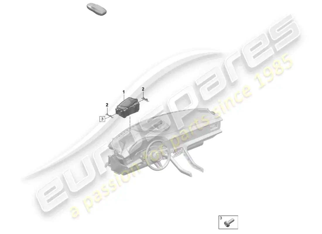 porsche 2026 (taycan 9j1-2) diagrama de piezas de la pantalla de visualización frontal