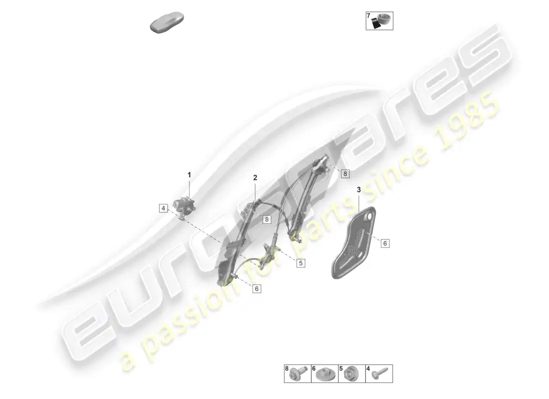 porsche 2023 (taycan 9j1-1) elevalunas delantero diagrama de piezas