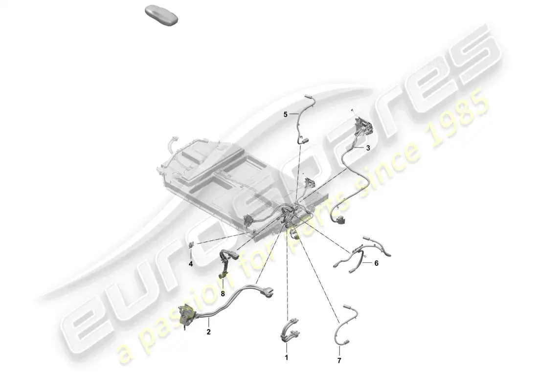 porsche 2025 (taycan 9j1-2) juego de cableado de alta tensión para motor de tracción diagrama de piezas