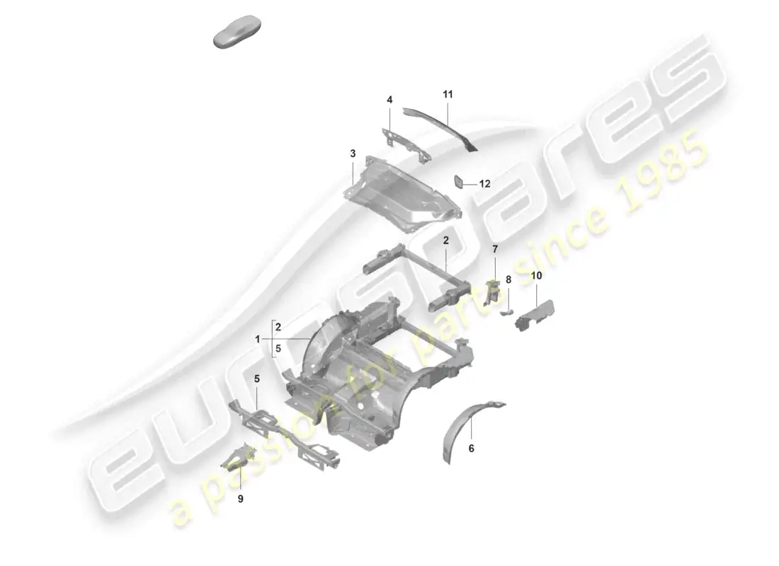 porsche 2022 (992-1 gt3/rs/st) diagrama de piezas del extremo trasero