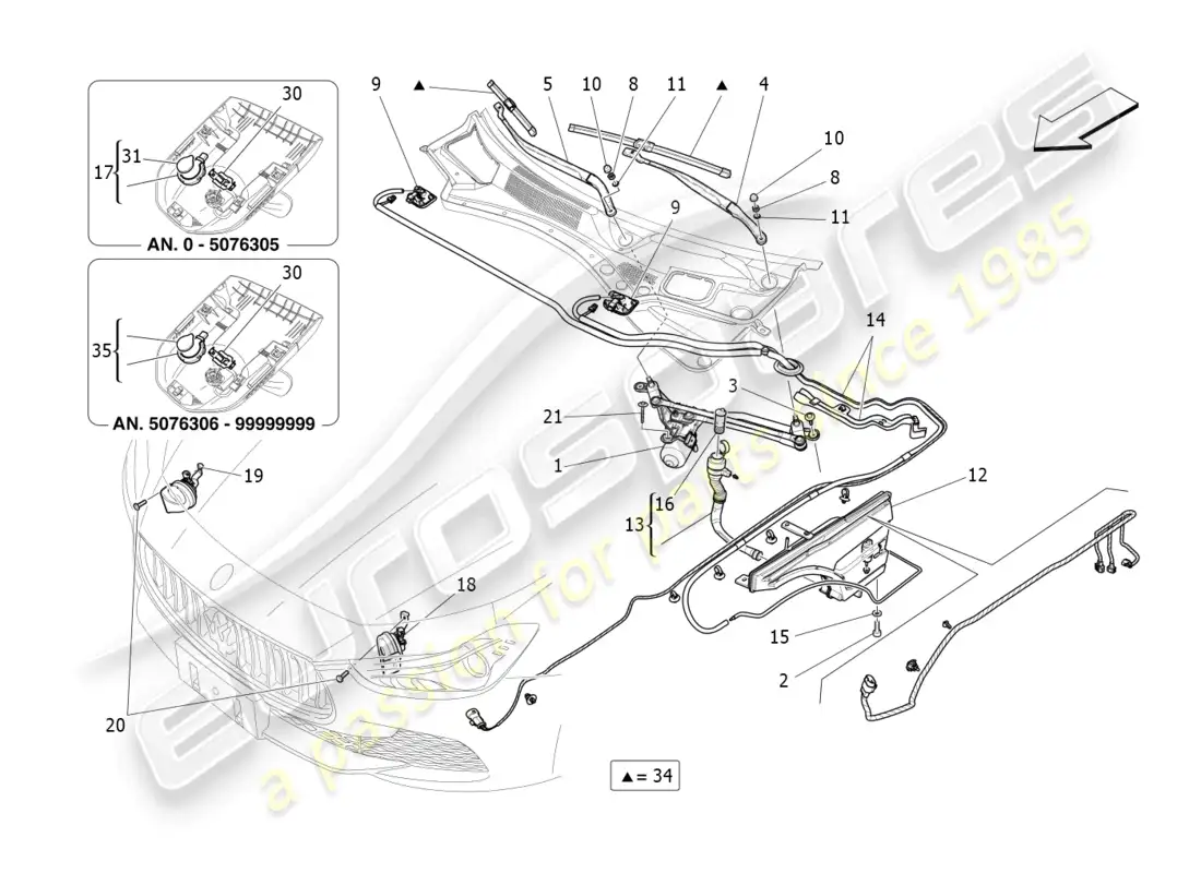 maserati ghibli (2018) dispositivos externos del vehículo diagrama de piezas