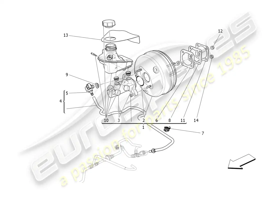 maserati ghibli (2016) brake servo system diagrama de piezas