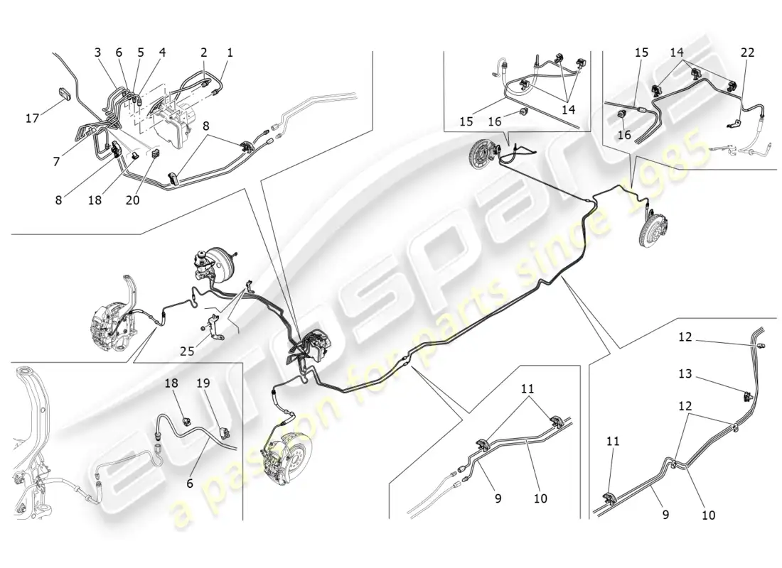 maserati ghibli (2018) líneas diagrama de piezas