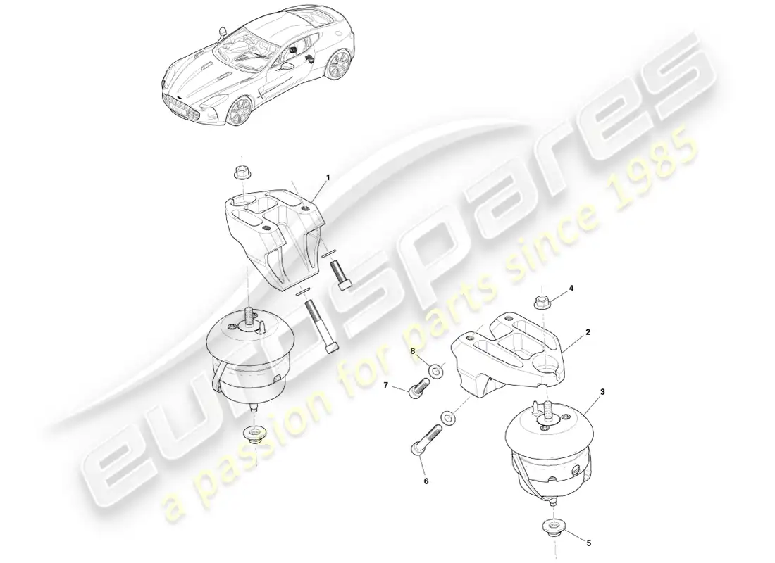 aston martin one-77 (2011) montajes de transmisión diagrama de piezas