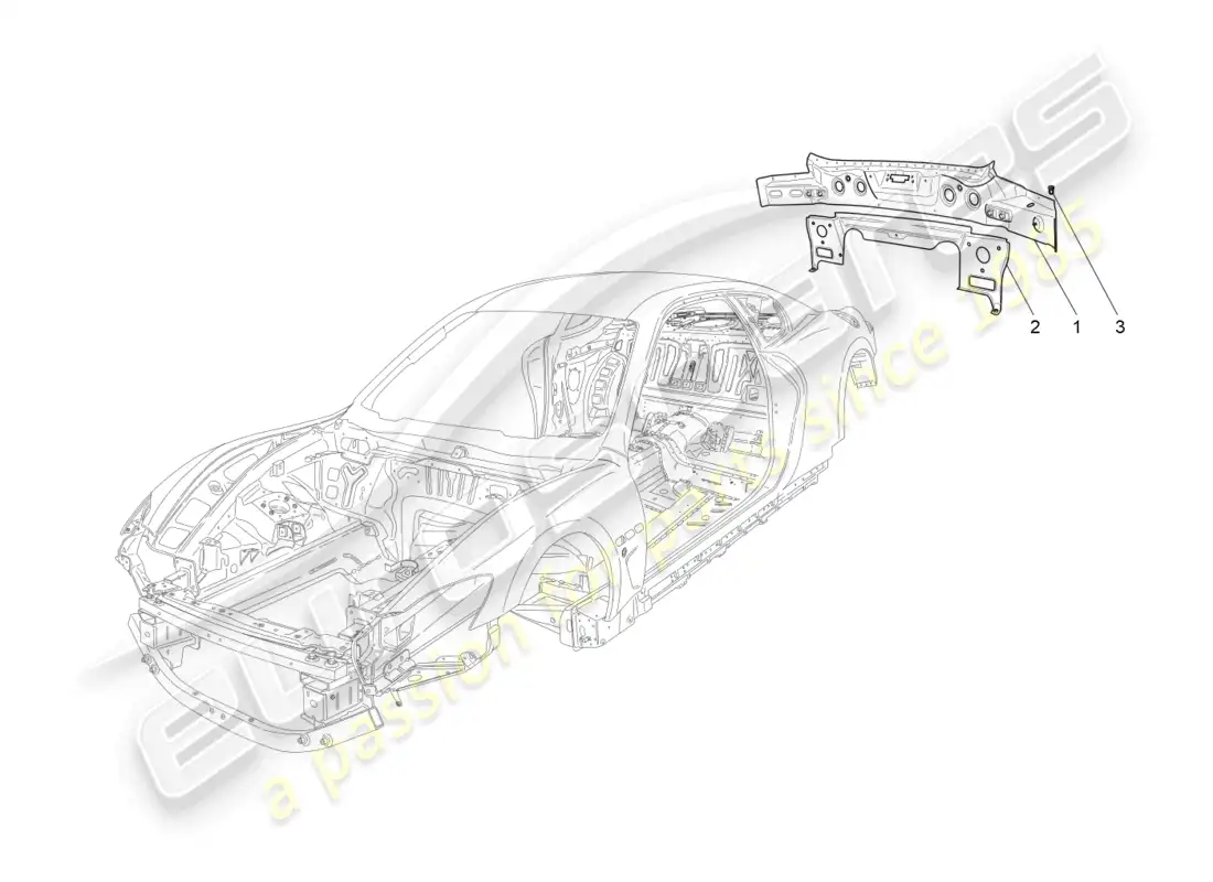 maserati granturismo mc stradale (2013) carrocería y paneles exteriores traseros diagrama de piezas