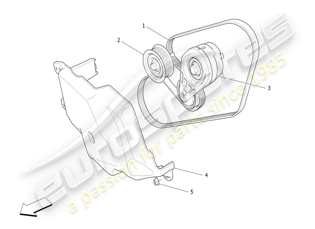 maserati ghibli (2021) diagrama de piezas de correas de dispositivos auxiliares