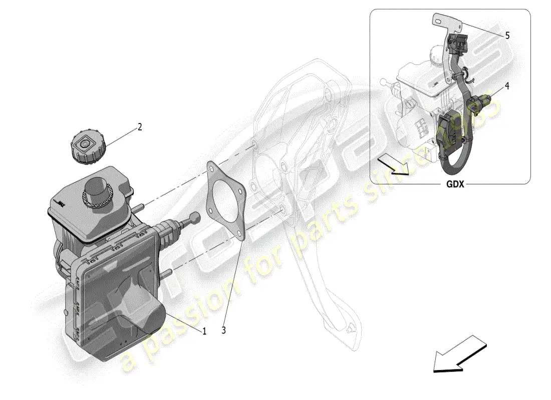 maserati grecale modena (2023) brake servo system diagrama de piezas