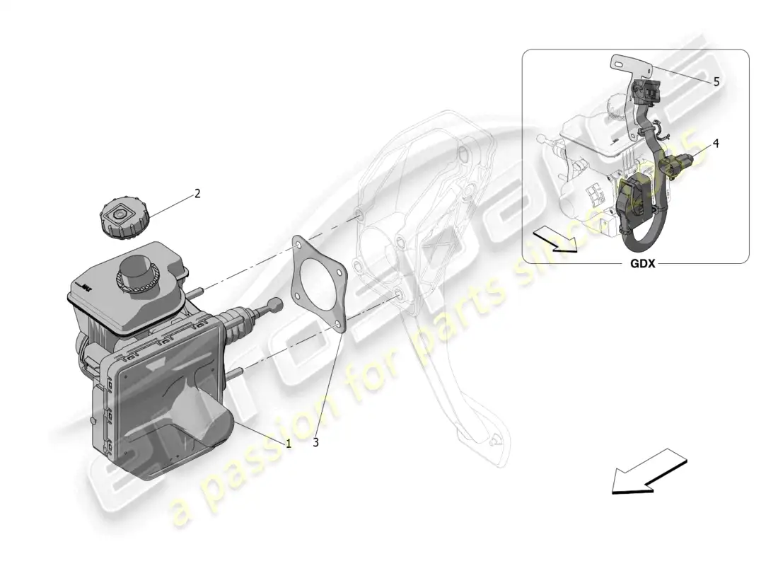 maserati grecale trofeo (2023) brake servo system diagrama de piezas