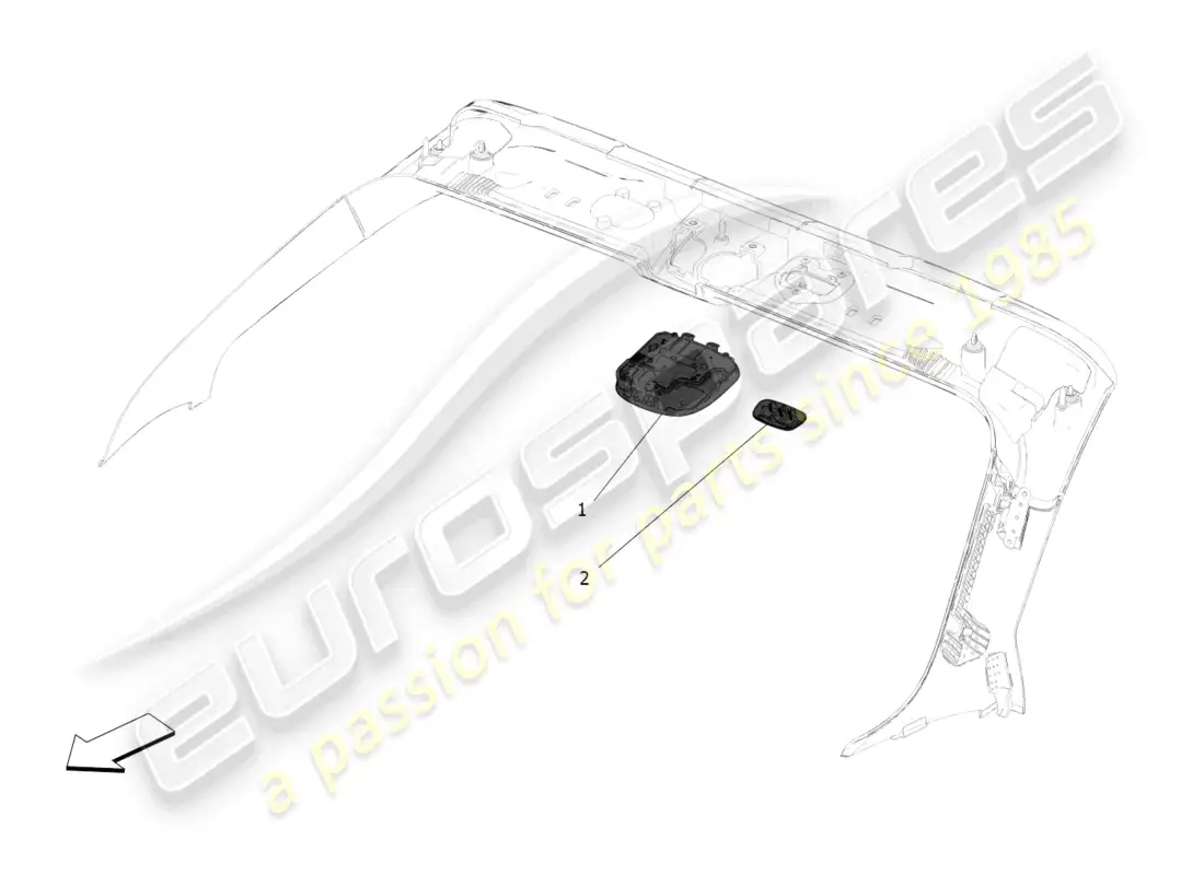 maserati mc20 cielo (2023) dispositivos internos del vehículo diagrama de piezas