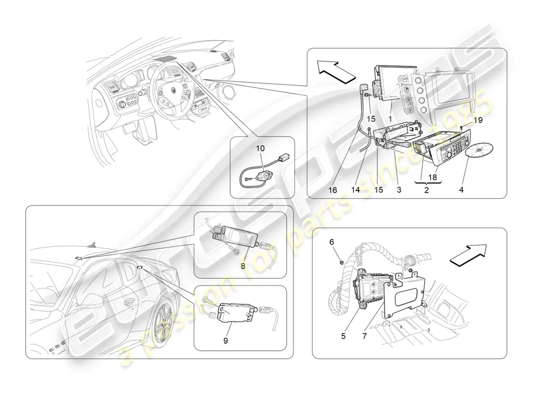 maserati granturismo mc stradale (2013) sistema de ti diagrama de piezas