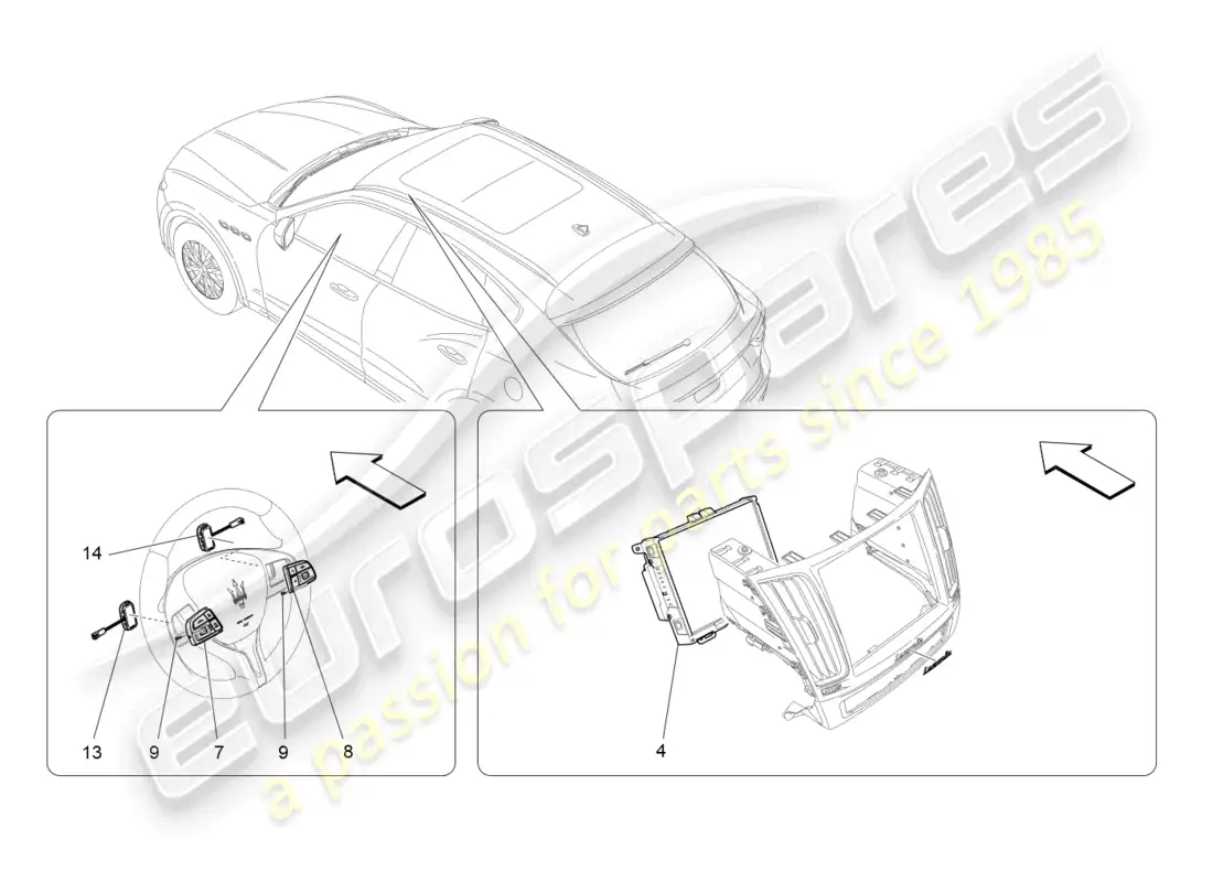 maserati levante trofeo (2020) sistema de ti diagrama de piezas