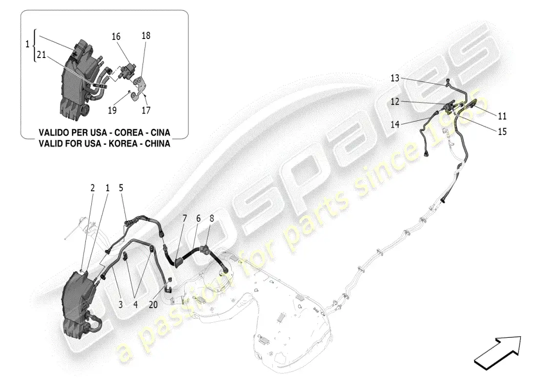 maserati grecale modena (2023) fuel vapour recirculation system diagrama de piezas