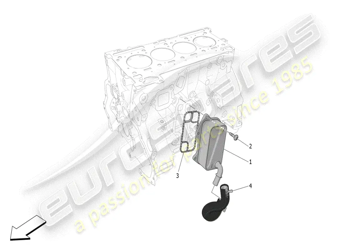 maserati grecale modena (2023) intercambiador de calor diagrama de piezas
