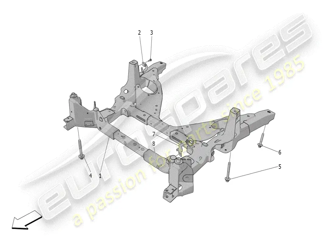 maserati grecale modena (2023) front underchassis diagrama de piezas