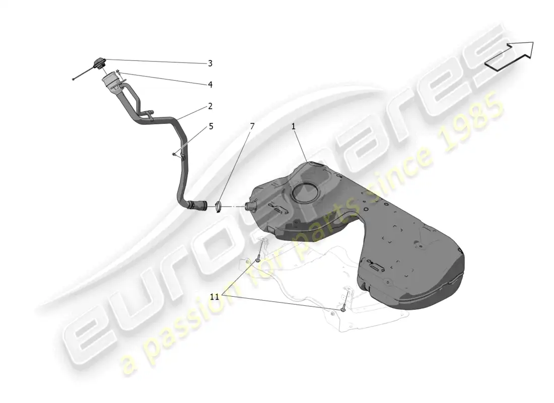 maserati grecale trofeo (2023) depósito de combustible diagrama de piezas