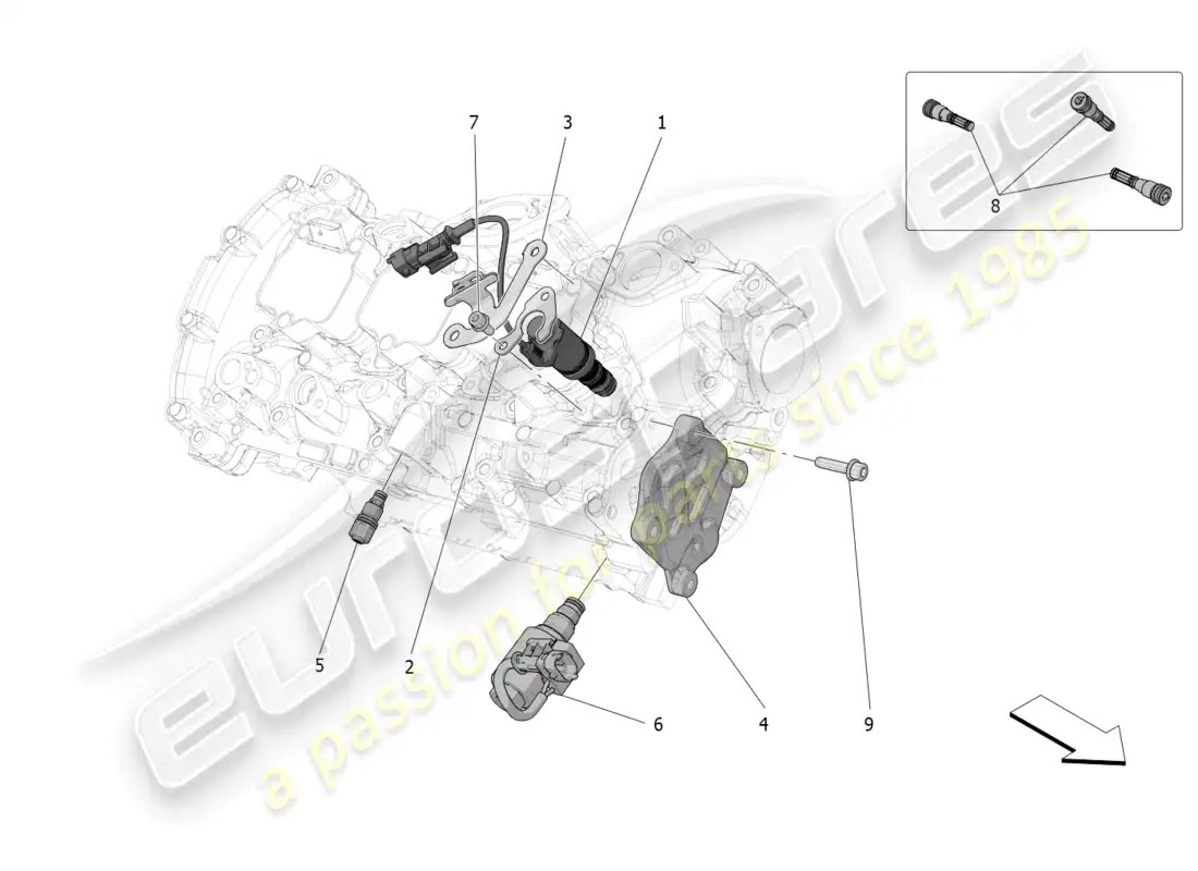 maserati grecale trofeo (2023) sistema de desactivación de cilindros diagrama de piezas