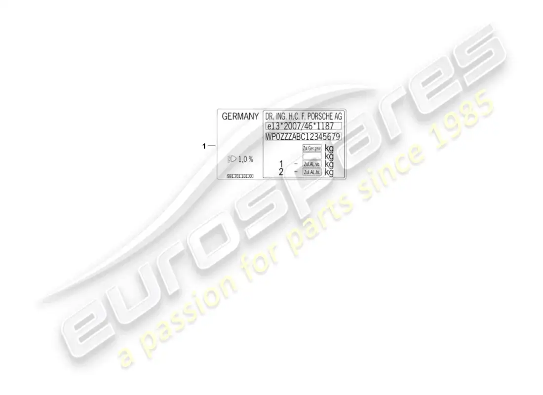 porsche 2022 (992-1 gt3/rs/st) etiqueta de datos d >>- mj 2021 diagrama de piezas