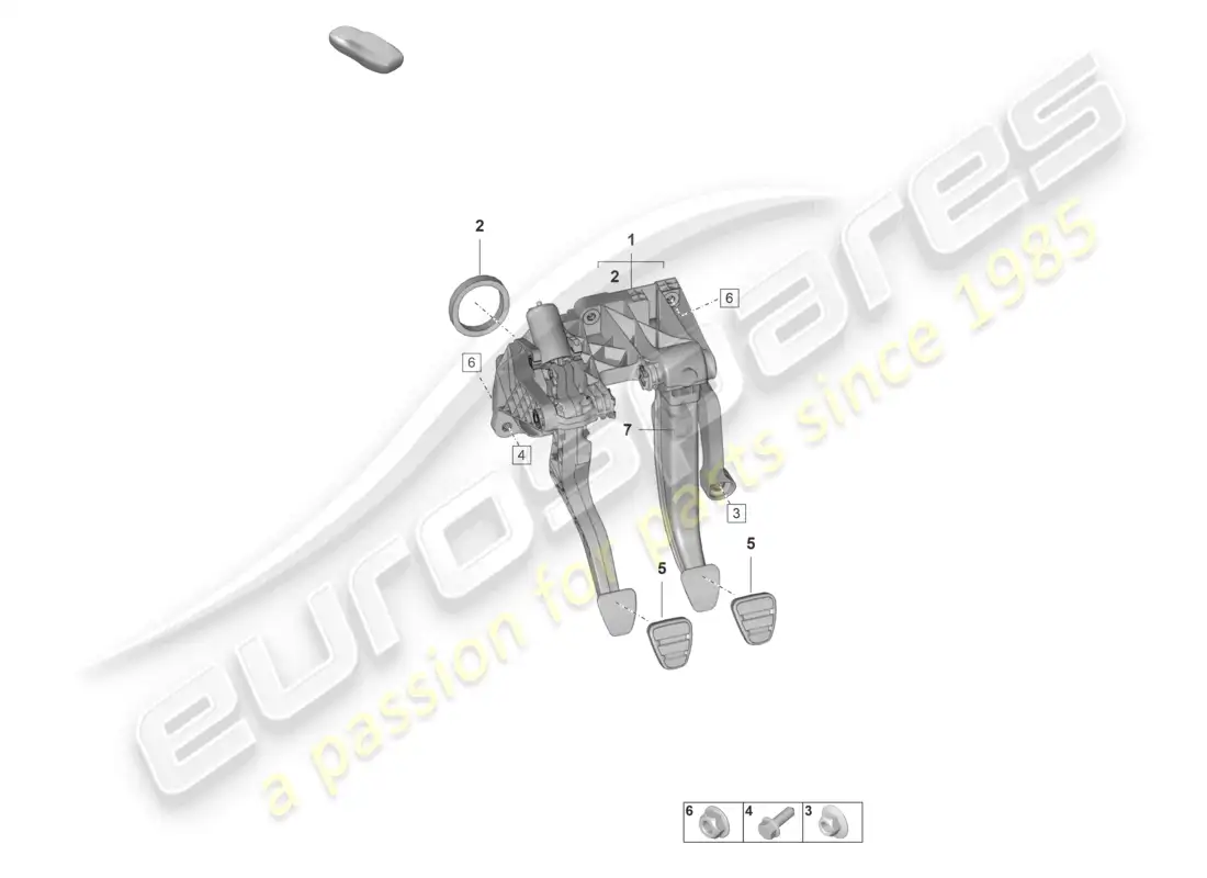 porsche 2022 (992-1 gt3/rs/st) diagrama de piezas de la transmisión manual 6-speed grupo de pedales de freno y embrague