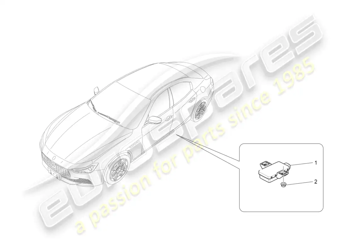 maserati ghibli (2014) sistema de control de presión de neumáticos diagrama de piezas