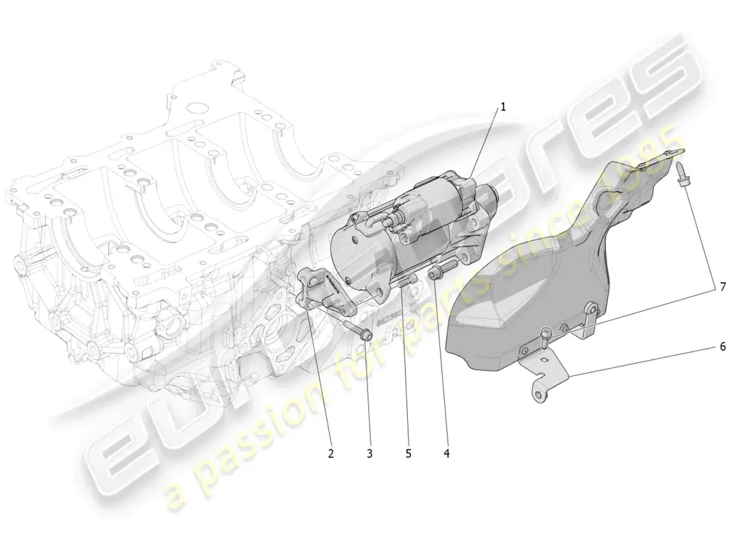 maserati grecale trofeo (2023) control electrónico: encendido del motor diagrama de piezas
