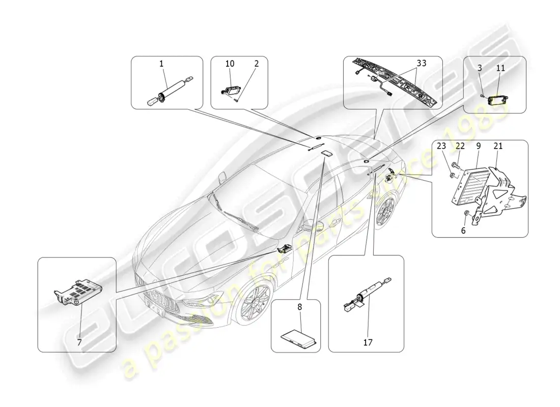 maserati ghibli (2014) sistema de ti diagrama de piezas