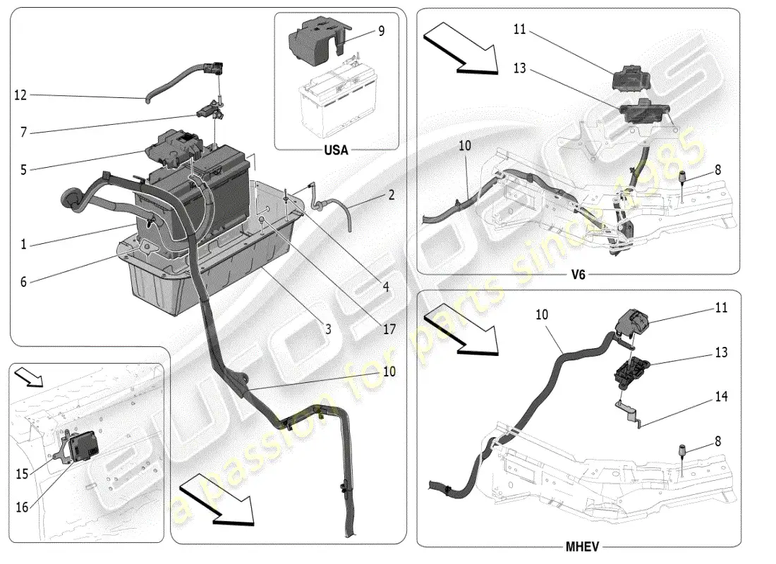 maserati grecale modena (2023) energy generation and accumulation diagrama de piezas