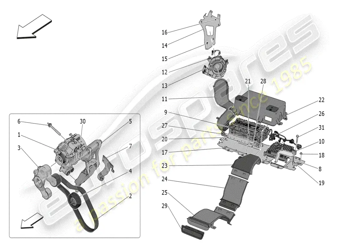 maserati grecale modena (2023) energy generation and accumulation diagrama de piezas