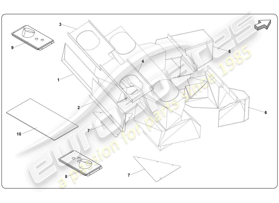 lamborghini super trofeo (2009-2014) diagrama de piezas de shield