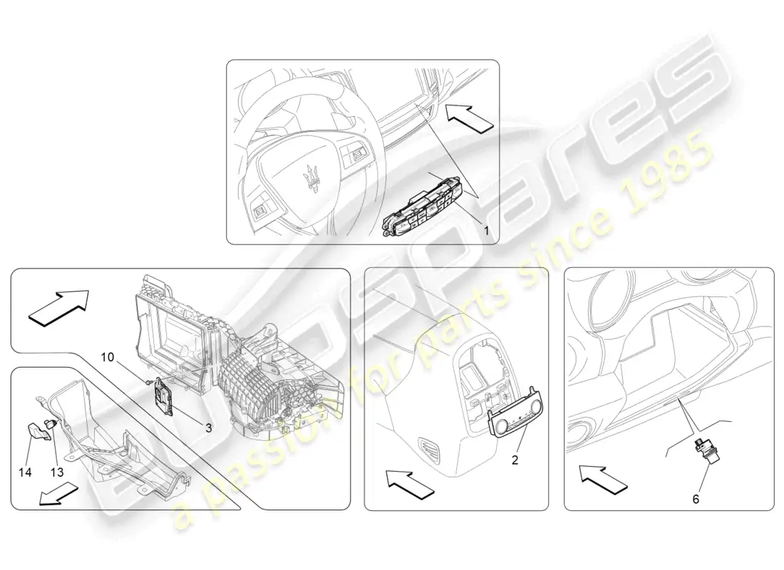maserati levante modena (2022) a/c unit: electronic control diagrama de piezas