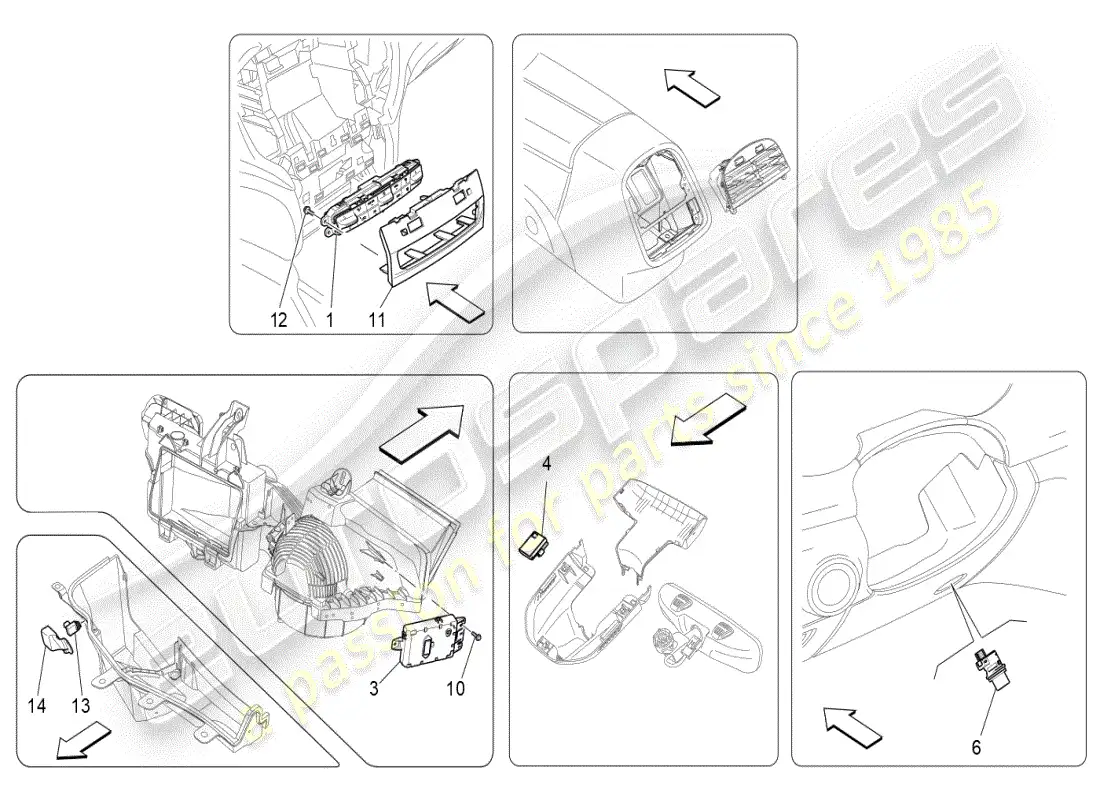 maserati ghibli (2019) unidad de a/c: control electrónico diagrama de piezas