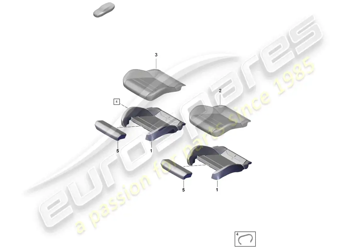 porsche 2020 (taycan 9j1-1) parte de espuma funda de asiento asiento deportivo diagrama de piezas