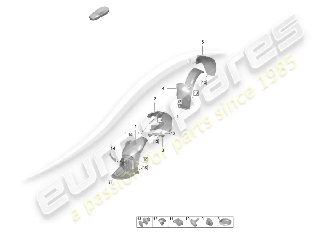 porsche 2023 (992-1 gt3/rs/st) recubrimiento de la rueda diagrama de piezas
