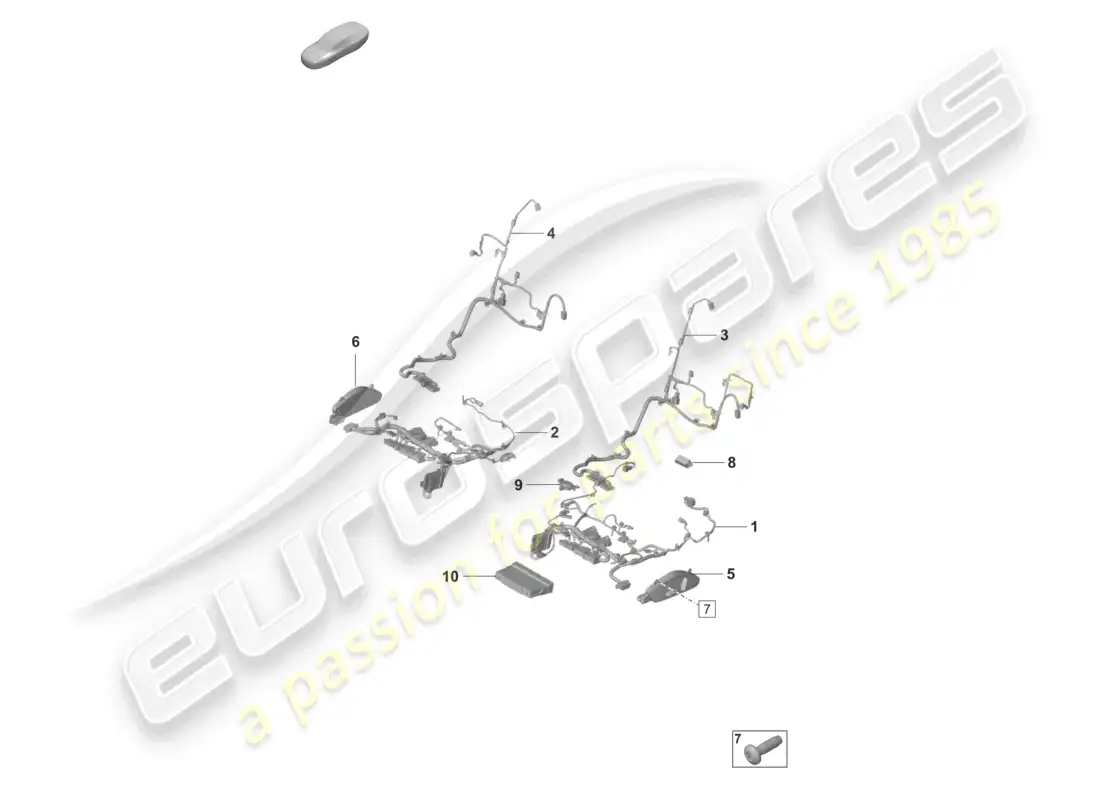 porsche 2020 (taycan 9j1-1) diagrama de piezas del asiento estándar eléctrico