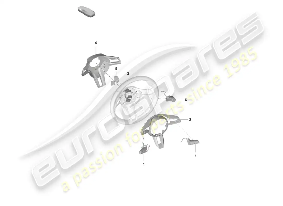 porsche 2022 (992-1 gt3/rs/st) diagrama de piezas del volante de accesorios