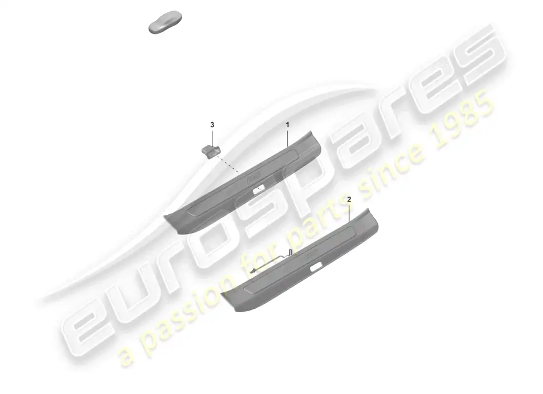 porsche 2024 (992-2 gt3/rs/st) banda de entrada con letras diagrama de piezas