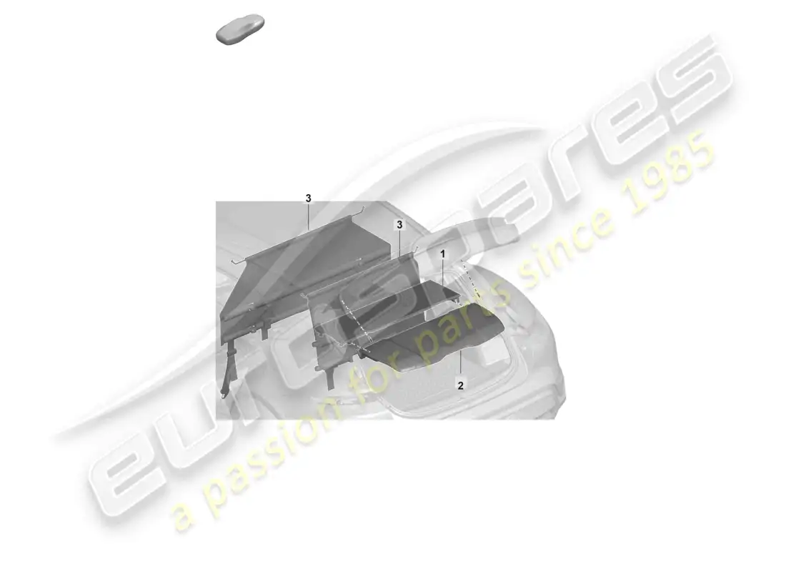 porsche 2020 (taycan 9j1-1) diagrama de piezas del estante de la bandeja