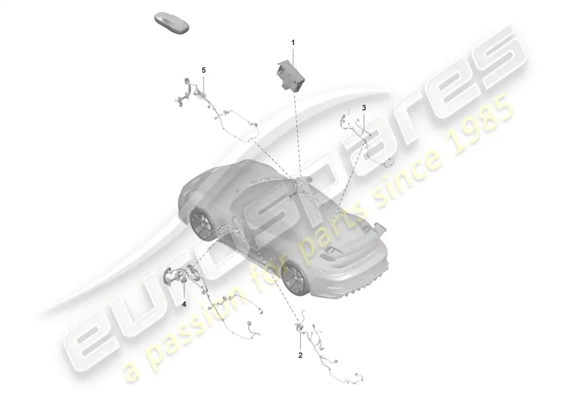 porsche 2024 (992-2 gt3/rs/st) puertas unidades de control mazos de cables diagrama de piezas