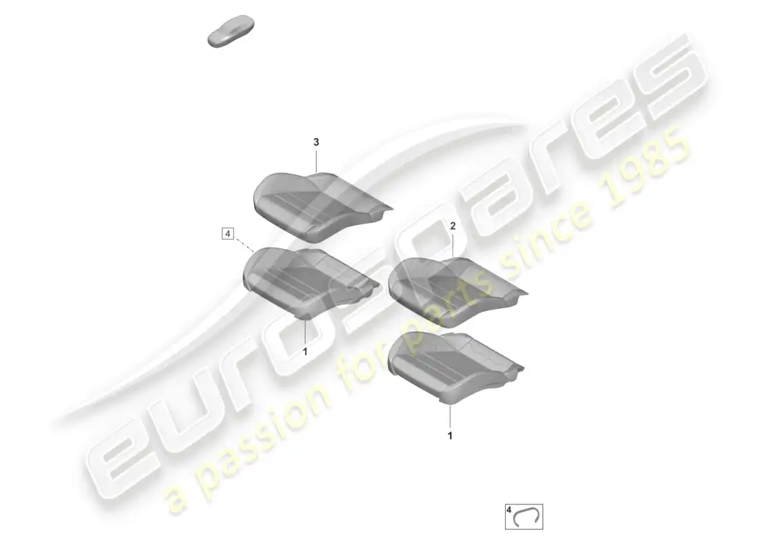 porsche 2020 (taycan 9j1-1) pieza de espuma funda de asiento asiento deportivo para modelos con ventilación de asiento diagrama de piezas
