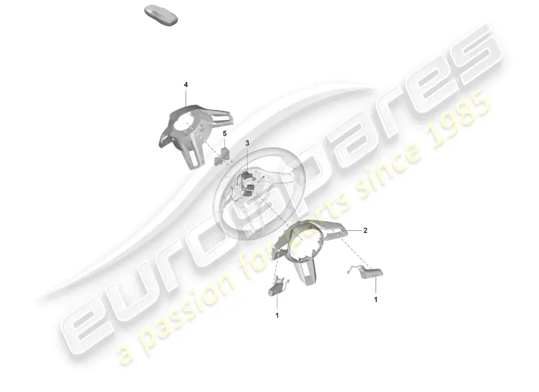 porsche 2022 (992-1 gt3/rs/st) diagrama de piezas del volante de accesorios