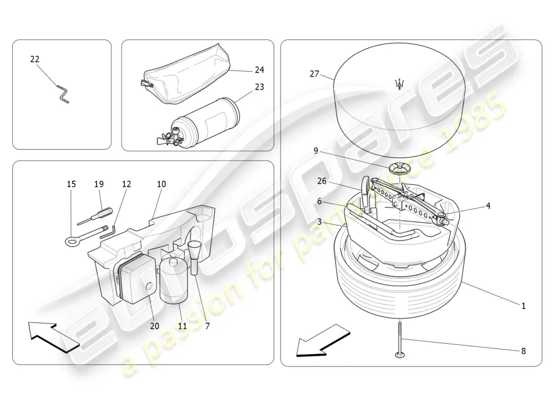 maserati ghibli fragment (2022) estándar proporcionado diagrama de piezas