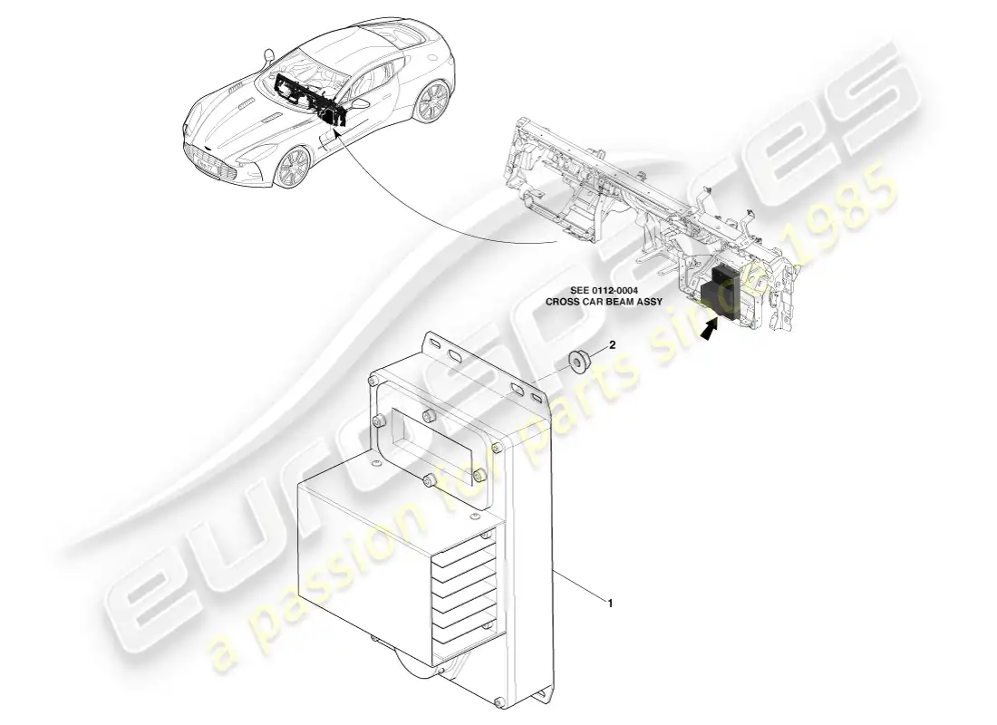 aston martin one-77 (2011) módulo de control del limpiaparabrisas diagrama de piezas