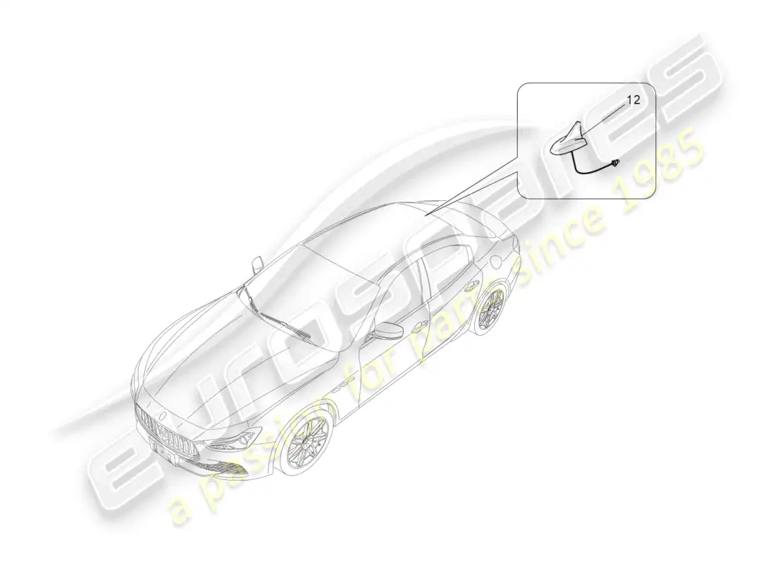 maserati ghibli (2017) sistema de recepción y conexión diagrama de piezas
