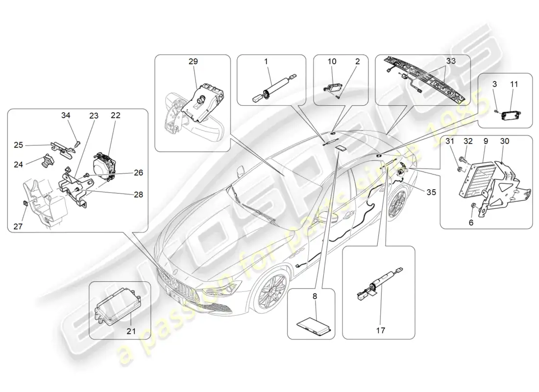 maserati ghibli (2017) sistema de ti diagrama de piezas