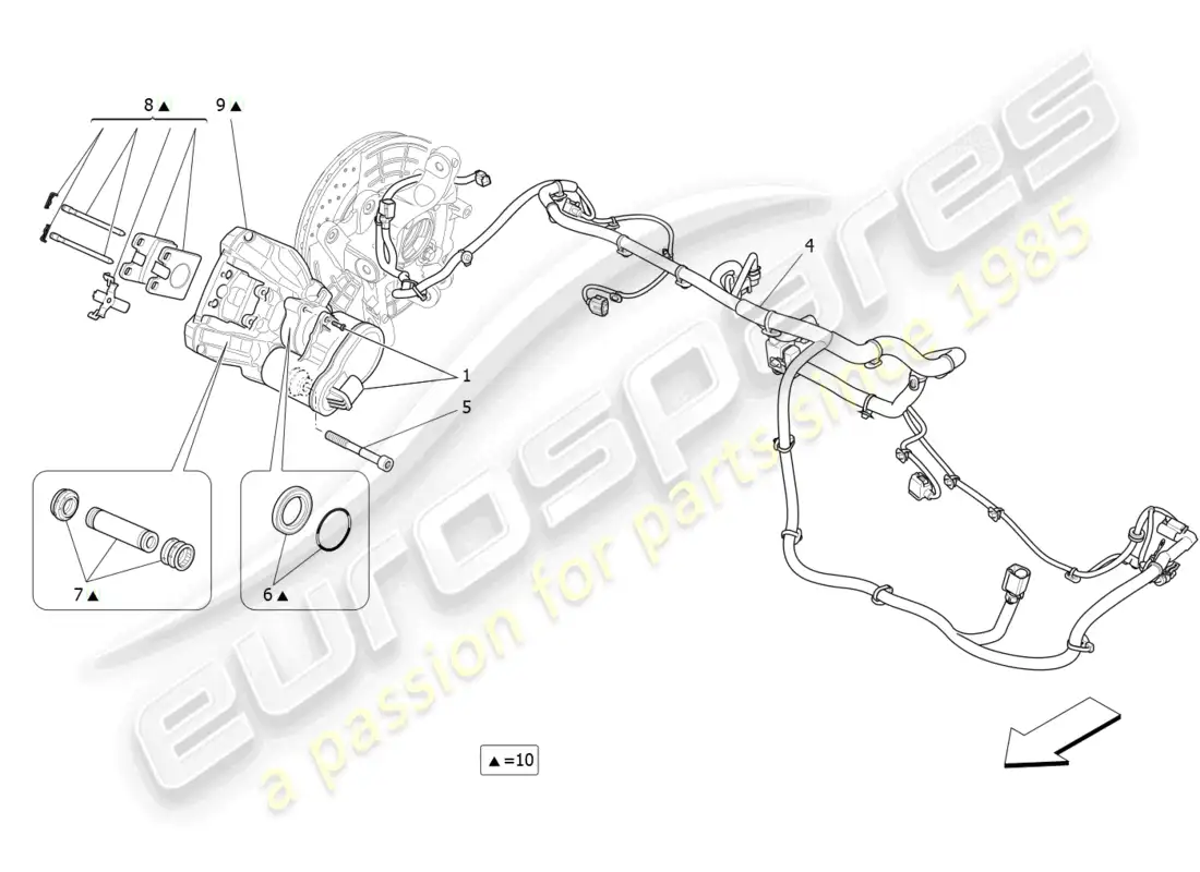 maserati levante modena s (2022) parking brake diagrama de piezas