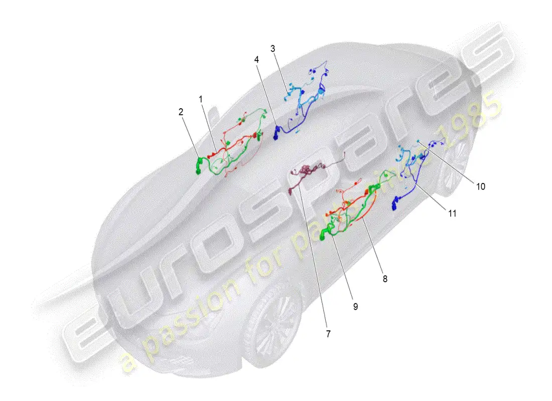 maserati ghibli (2019) diagrama de piezas de cableado principal