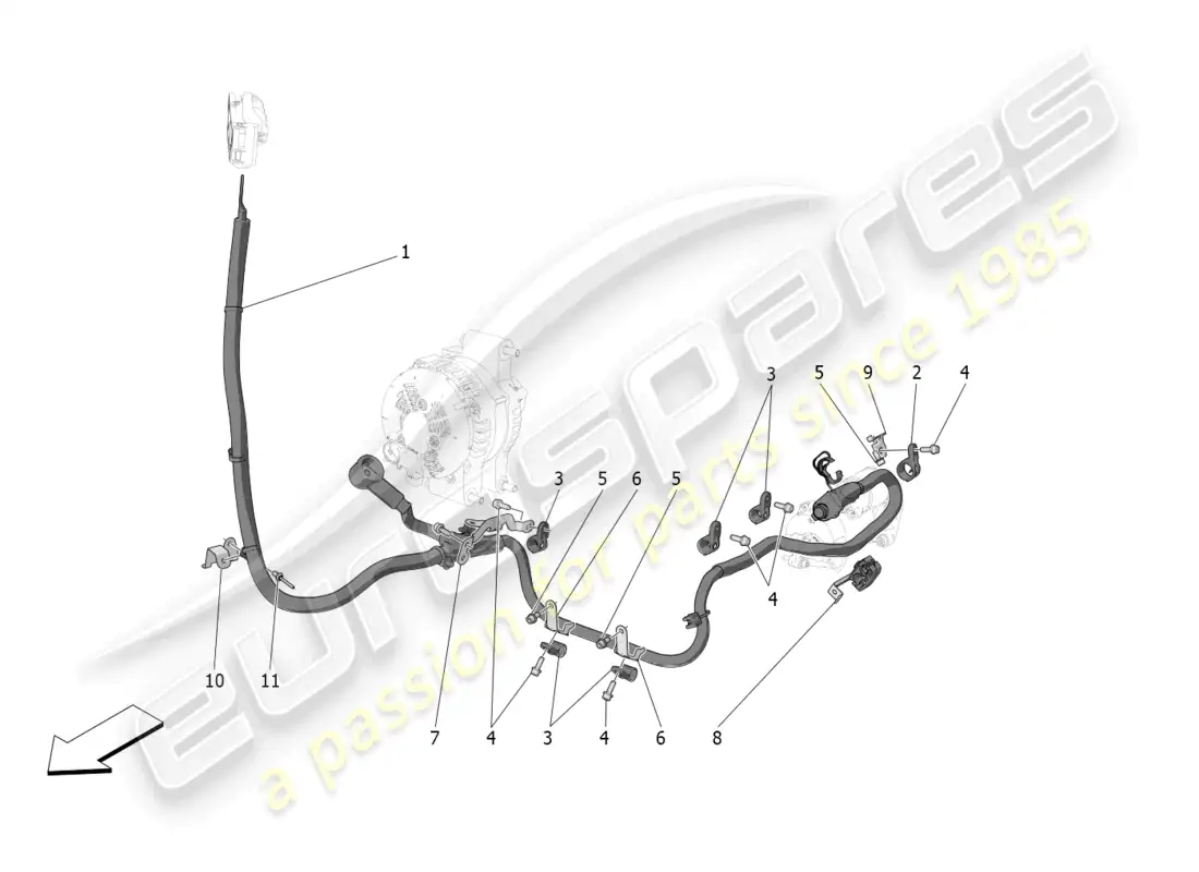 maserati grecale trofeo (2023) cableado principal diagrama de piezas