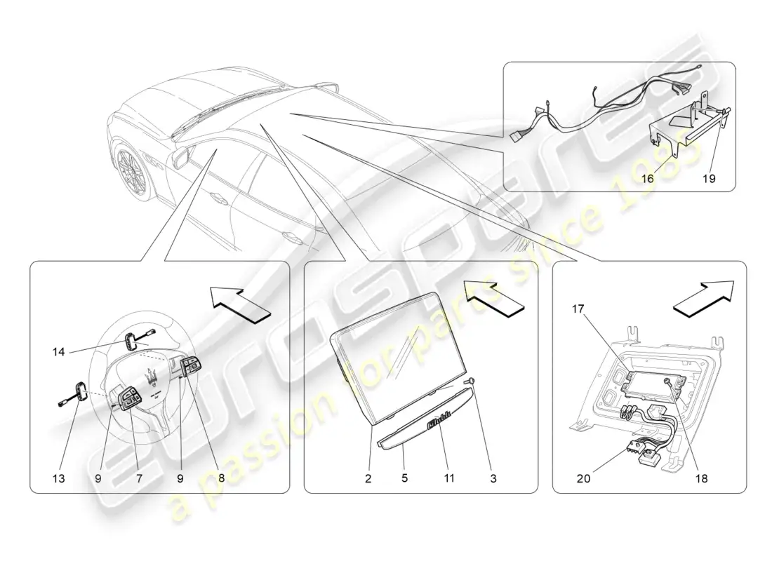maserati ghibli (2017) sistema de ti diagrama de piezas